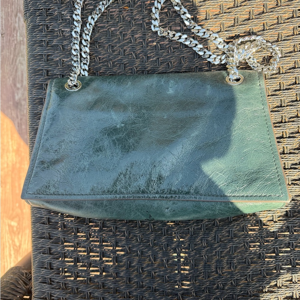 Tory Burch Kira Forest Green Leather Chain-Handle Shoulder Bag - Picture 3 of 6